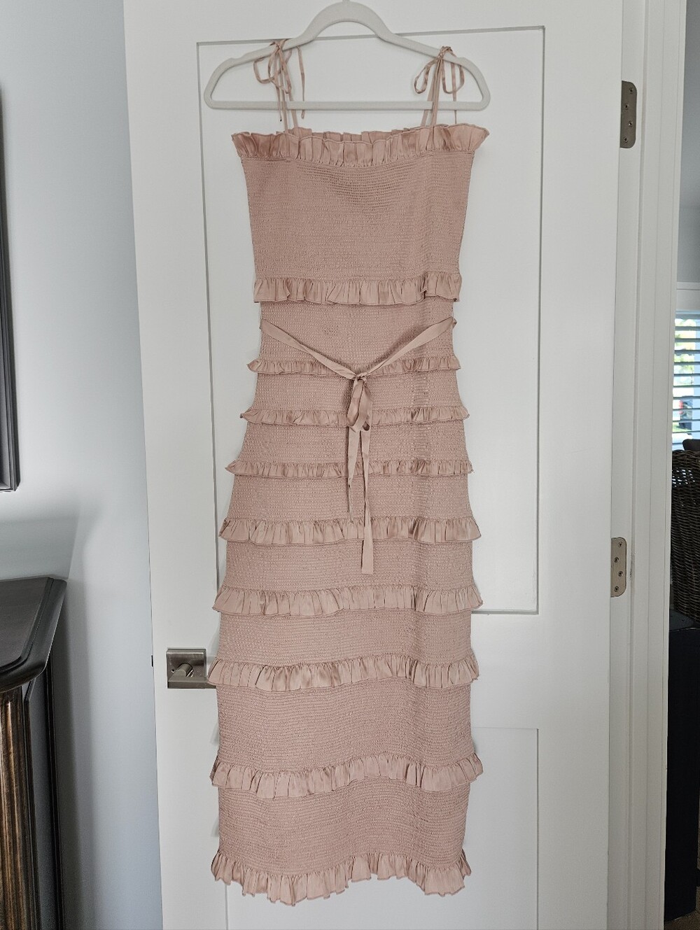 V. Chapman Lily Ruffle Tiered Dress - Rose Dust Size 6